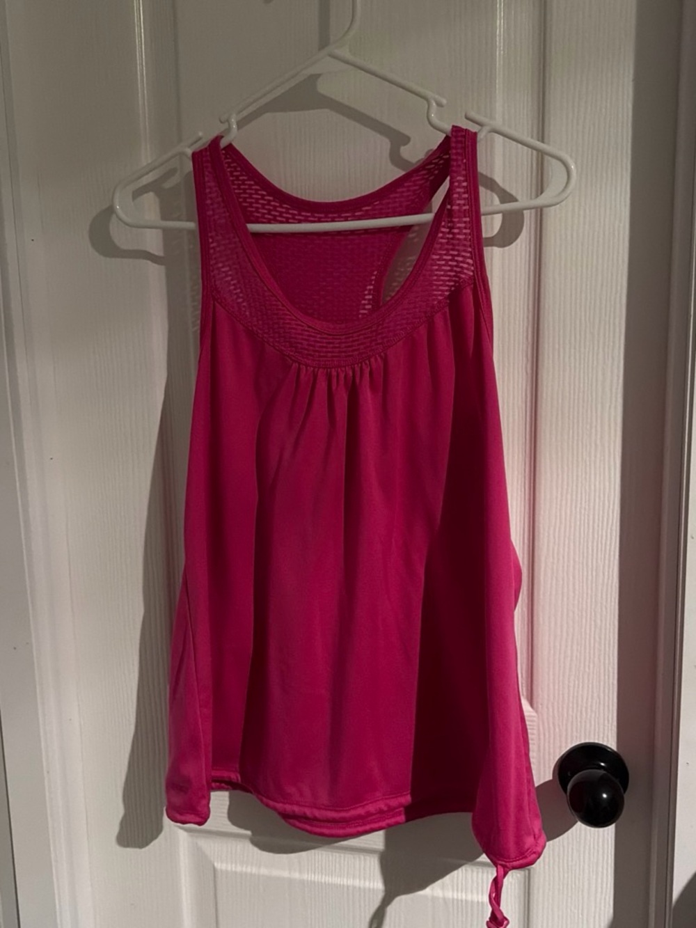 No Boundaries Hot Pink Mesh Yoke Tank Top